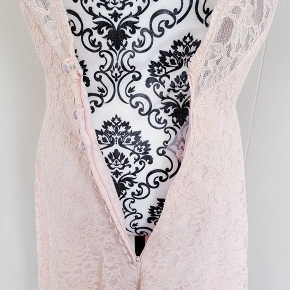 MoriLee by Madeline Gardener Lace Affairs Blush High Neck Mini Bridesmaids Dress - Picture 5 of 8